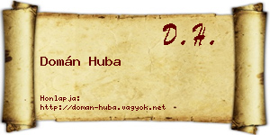Domán Huba névjegykártya